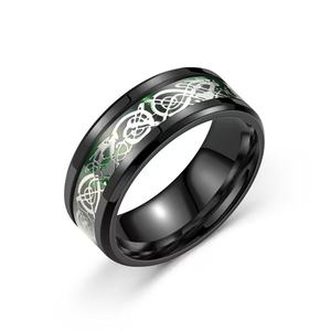Anello con Drago da <span class=keywords><strong>Uomo</strong></span> in Acciaio Inossidabile Stile Europeo e Americano di Tendenza Placcato Nero Idea <span class=keywords><strong>Regalo</strong></span> Gioielli Personalizzati per Matrimonio Fidanzamento Festa - Product Image 6
