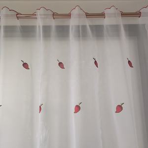 Cortina de <span class=keywords><strong>Cocina</strong></span> Corta con Bordado de Frutas, Estilo Europeo, con Bolsillo para Barra, Económica y Bonita, Fabricada en China para <span class=keywords><strong>Amazon</strong></span> - Product Image 2