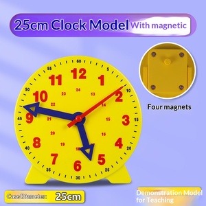 Horloge de professeur en plastique de 25 cm, grand modèle magnétique, outil pédagogique pour les é<span class=keywords><strong>l</strong></span>èves de CP et CE1 pour <span class=keywords><strong>apprendre</strong></span> à <span class=keywords><strong>lire</strong></span> <span class=keywords><strong>l</strong></span>'<span class=keywords><strong>heure</strong></span> - Product Image 6