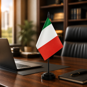 Bandera de Escritorio Italiana Personalizada en Oferta, 14x21cm, Poliéster, Mini Bandera de Italia, Muestra Gratis, MOQ Bajo, Precio de Fábrica, Entrega Rápida - Product Image 1