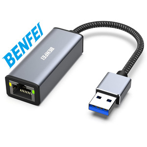 Benfei <span class=keywords><strong>USB</strong></span> để <span class=keywords><strong>Ethernet</strong></span> Adapter, <span class=keywords><strong>USB</strong></span> 3.0 đến <span class=keywords><strong>1000</strong></span> Mbps Gigabit <span class=keywords><strong>Ethernet</strong></span> <span class=keywords><strong>LAN</strong></span> Mạng Adapter bện Nylon cáp nhôm trường hợp - Product Image 1