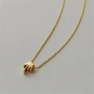 tiny Tree Wave Lightening Cactus Rainbow pendant Necklace gold plated Custom special icon symbol stainless steel jewelry women