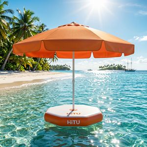 Piattaforma Ombrellone Gonfiabile Drop-Stitch di Lusso Senza Contrappeso per Piscina, Lago, Resort e Villa, Protezione Marina - Product Image 1