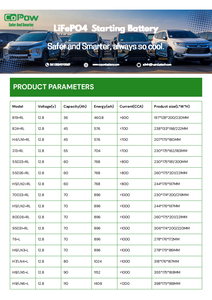 แบตเตอรี่สตาร์ทเตอร์ LiFePO4 สำหรับยานยนต์ 12V พร้อมระบบ Smart BMS Bluetooth 700CCA-1200CCA สำหรับรถเก๋ง SUV รถตู้ รถกระบะ รถยนต์หรู - Product Image 3
