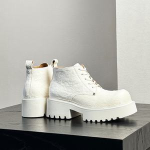 Stivali Casual da Passeggio per Autunno e Inverno, Stivali con Tacco Alto in Stile Derby Britannico, Stivali in Pelle Bianca con Pelliccia per <span class=keywords><strong>Uomo</strong></span> - Product Image 3