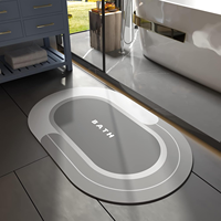 Tapis de bain antidérapant de haute qualité avec envers en caoutchouc fin, tapis de salle de bain absorbant et à séchage rapide pour le sol de la salle de bain