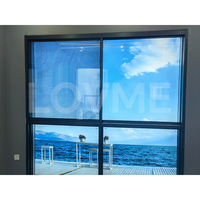 Ventanas correderas abiertas de aluminio negro con doble acristalamiento residenciales de impacto de huracán de estilo americano