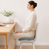 Coussin de siège ergonomique en mousse à mémoire de forme 5 zones avec découpe coccyx pour alignement de la colonne vertébrale, coussin orthopédique pour chaise de bureau, soulagement des hanches et du coccyx