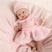 7-Zoll 100 % Vollsilikon-Reborn-Babypuppe, Lebensechte Mini Lächeln-Mädchen-Puppe für Anti-Stress, Realistisches Kinderspielzeug