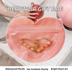 Hot Selling PVC <b>Heart</b>-shaped Jewelry Small Bag Cute love Valentine's Day Gift sealed Bag Self Sealing Bag Factory Direct - Product Image 2