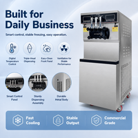 Nouvelle machine à crème glacée molle commerciale 48-50L/H haute capacité 3 saveurs pré-refroidissement en acier inoxydable robuste