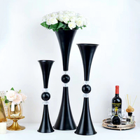 Grand vase moderne en métal pour centre de table de mariage, décoration de réception, banquet, fête, décoration florale de table