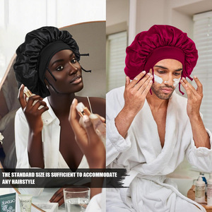 Nouveau <span class=keywords><strong>bonnet</strong></span> en <span class=keywords><strong>satin</strong></span>, <span class=keywords><strong>bonnet</strong></span> en soie avec dreadlocks pour hommes, <span class=keywords><strong>bonnet</strong></span> en soie pour cheveux bouclés, enveloppe de cheveux en soie pour dormir, nuit, bain, douche - Product Image 5