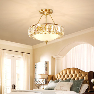 Gold <b>Crystal</b> Round Chandelier Alabaster Shade E26 <b>LED</b> Living Room <b>Ceiling</b> <b>Light</b> 2700K Warm White Stainless Steel Remote Control - Product Image 2