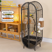 Grande cage pour perruches avec couvercle, cage à oiseaux durable à structure métallique, conception facile à nettoyer pour oiseaux d'intérieur, cage pour canaris et pinsons