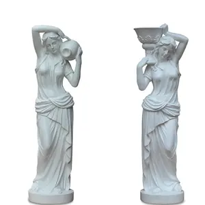 Estátua de resina de mármore para garotas, ao ar livre, estátua em resina para jardim nuo, sexo feminino