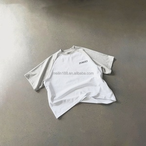 Custom Oversized Tshirt Cut and Sew 100% Cotton Blank Plain <b>Patchwork</b> Design Short Sleeve T <b>Shirts</b> for Unisex - Product Image 2