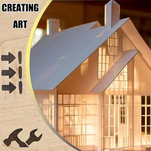 Kit artigianale in legno-10 fogli non finiti 140 bastoncini ideali per modelli fai da te, artigianato, progetti per <span class=keywords><strong>Hobby</strong></span> e ridimensionamento architettonico - Product Image 2