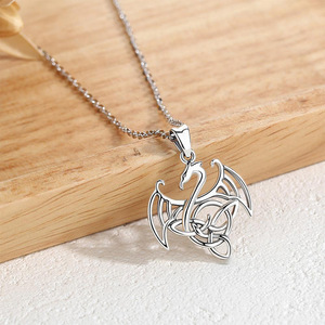 Bán Buôn 925 Sterling Silver Dragon Mặt Dây Chuyền Vòng Cổ Trang Sức Cho Phụ Nữ Đàn Ông - Product Image 2