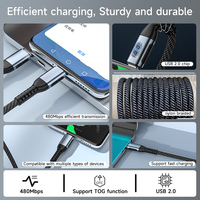 Cable de Datos USB C de 120W con Logotipo Personalizado OEM, Cable de Carga Rápida de Nailon Trenzado Resistente Tipo C para MacBook, iPad, Laptop Samsung