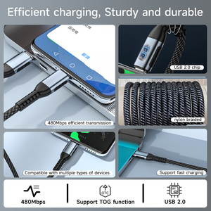 <span class=keywords><strong>C</strong></span>âble de données <span class=keywords><strong>USB</strong></span> <span class=keywords><strong>C</strong></span> personnalisé avec logo OEM, 120W, en nylon tressé, robuste, charge rapide, type <span class=keywords><strong>C</strong></span>, pour MacBook, iPad, ordinateur portable Samsung - Product Image 3