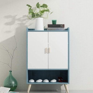 <span class=keywords><strong>Meuble</strong></span> à chaussures 2 portes en bois, multifonctionnel, idéal pour le salon - Product Image 1
