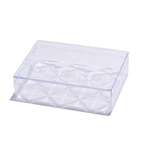 Boîte d'emballage cadeau personnalisable en plastique PS transparent rectangulaire/carré recyclable avec logo personnalisé pour les bonbons de mariage, l'emballage alimentaire