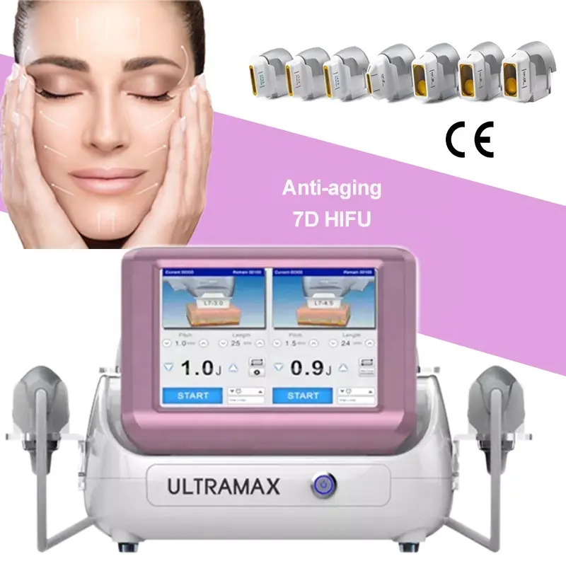 2022 Top Selling Face Lifting Skin Tightening Beauty Cartridges High Intensity Focused Ultrasound Ultramax 7d Hifu Machine
