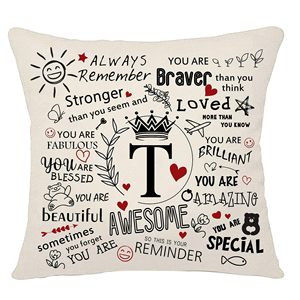 Low MOQ Custom Gift 26 <strong>Letters</strong> Throw Pillow Covers Sublimation <strong>Cushion</strong> Cover for Friends - Product Image 6