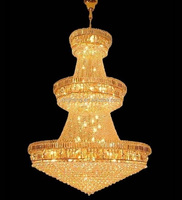 Empire traditionnel k9 cristal grand grand grand lustre en or mosquée haut plafond lustre suspendu lumière pour le hall de l'hôtel