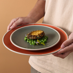 Japanese Matte Porcelain Eco-Friendly Dinner <b>Plate</b> 20pcs Multi Colors Retro Steak Pasta Salad Sushi Serving Tray Microwave Safe - Product Image 2