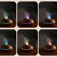 Diffuseur d'arômes ultrasonique à effet flamme 200 ml, humidificateur à brume fraîche à grain de bois, diffuseur d'huiles essentielles haute efficacité