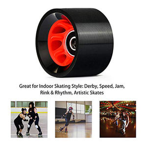 Accessoires de patins à roulettes à double rangée résistants à l'usure 95A pour rouleau clignotant de patinage de <span class=keywords><strong>vitesse</strong></span> Quad Roller Derby intérieur - Product Image 6