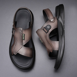 Première couche peau de <span class=keywords><strong>mouton</strong></span> été nouvelles sandales en <span class=keywords><strong>cuir</strong></span> véritable chaussures de plage hommes sandales décontractées en <span class=keywords><strong>cuir</strong></span> pantoufles chaussures pour hommes - Product Image 1