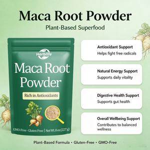 Poudre de racine de maca en marque privée OEM ODM, extrait de maca en poudre, sans OGM, sans gluten, complément alimentaire à base de plantes, 8 oz (227 g) - Product Image 3