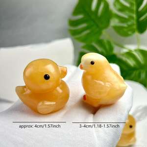 Calcite Orange Naturelle Petit Jaune Bébé Canards et Poussins Sculpture Artisanat Thème Animal Pierre de Cristal de Guérison Cadeaux pour Enfants - Product Image 2