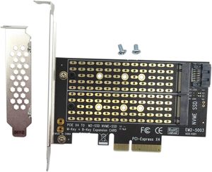 <span class=keywords><strong>M</strong></span>.2 NGFF إلى سطح المكتب PCIe X4 X8 X16 NVMe لساتا ثنائي SSD بطاقة محول سريع الأداء في المخزن - Product Image 3
