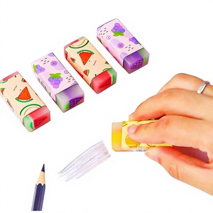<span class=keywords><strong>Gomme</strong></span> à effacer en PVC promotionnelle, parfumée aux fruits, motif dessin animé, pour étudiants, papeterie créative, vente en gros - Product Image 1