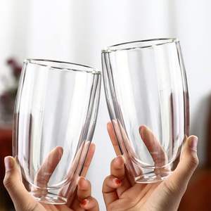 Vaso de Vidrio Borosilicato de Doble Pared Transparente de 450 ml (15 oz), Resistente al Calor, Apto para Lavavajillas, Libre de BPA, Sin Condensación, para Café Helado - Product Image 1