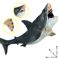 Jouet de requin mégalodon réaliste en PVC solide Zhiqu, modèle d'animal marin avec mâchoire mobile, jouets amusants sur le thème de la vie marine pour enfants