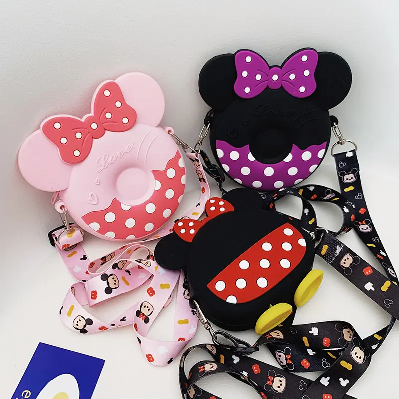 Детская маленькая сумка с Микки Маусом, силиконовые мини-кошельки на плечо для детей, дизайнерские сумки для маленьких девочек 2021