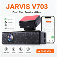 Caméra embarquée double objectif avec vision nocturne, enregistrement en boucle, dissipateur thermique personnalisé, écran IPS, capteur G, 4K 25fps à l'avant, 1080P 25fps à l'arrière, FINDMY