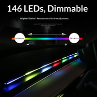 Kit complet pour voiture, éclairage d'ambiance à 6 bandes, 110 cm, 75 cm, 35 cm, RGBIC, application Symphony, télécommande