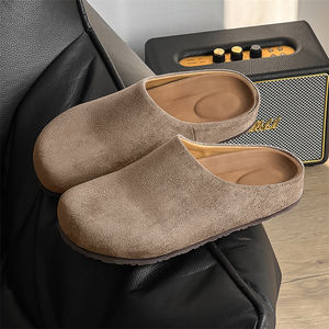 Chaussures décontractées en cuir de vachette Birken pour hommes et femmes, mules rétro à semelle souple, sabots à talon épais, sandales de mode assorties - Product Image 3