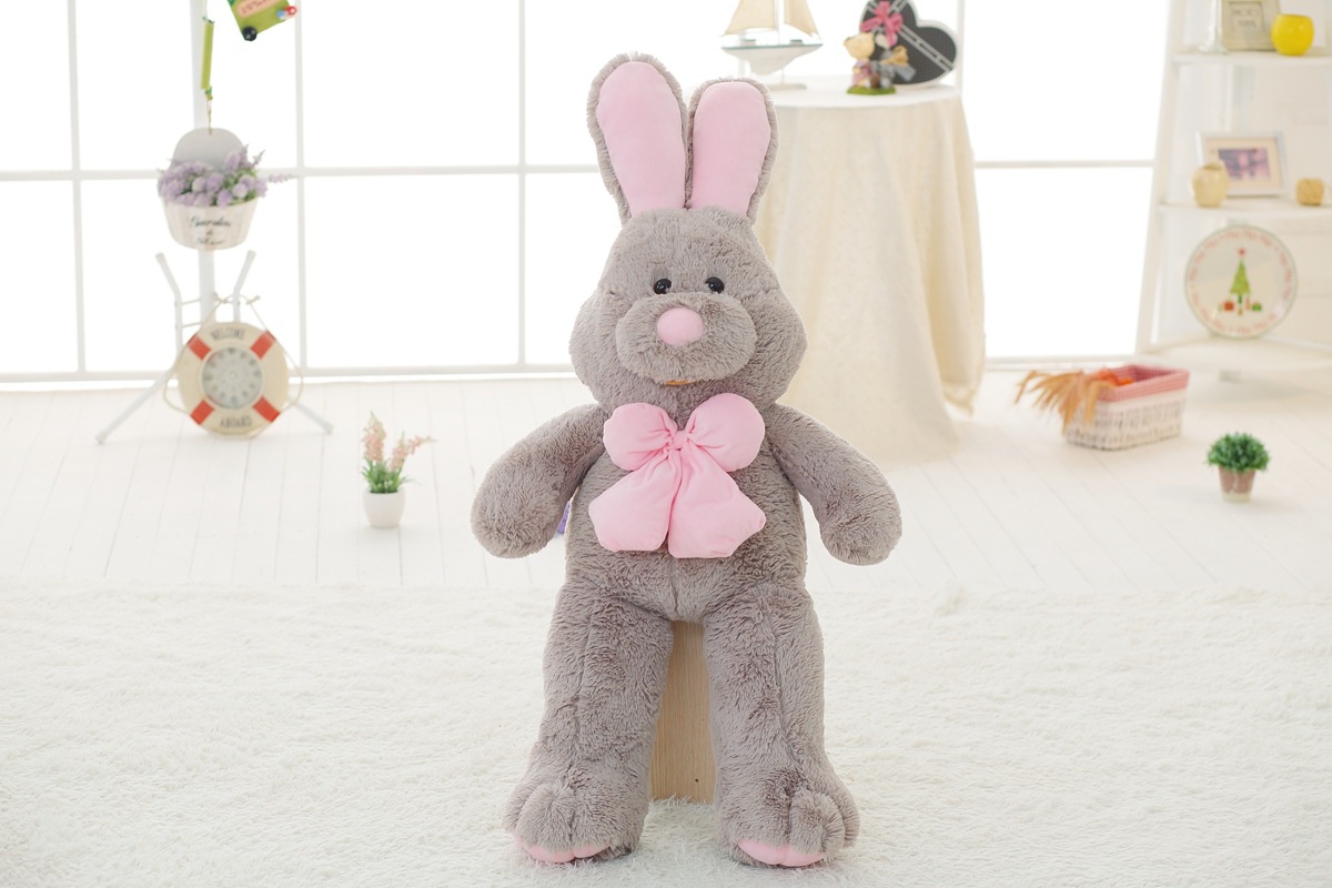 best price stuffed bunny plush doll soft cute bow tie rabbit soft plush toy sleep companion gift for kids