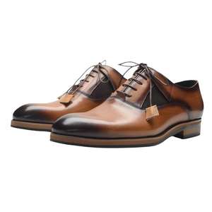 Chaussures Oxford pour hommes conçues en 2025 - Bande élastique, cuir de vachette pleine fleur confortable, style formel professionnel - Product Image 2
