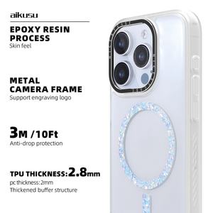 Funda para Teléfono 3D con Impresión UV para iPhone, Transparente, Esmerilada, TPU, con Purpurina, Anillo Magnético, para iPhone 16 15 14 13 Pro Max - Product Image 2