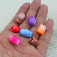 Lingxing 1 sac de perles acryliques colorées en forme de cœur à gros trous, lot en vrac pour perruques, dreadlocks, tresses, décorations et perlage DIY