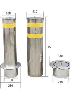 L Xin in acciaio inox portatile mobile barriera stradale colonna di avvertimento ispessita isolamento rimovibile Pre-Embedded veicolo - Product Image 5