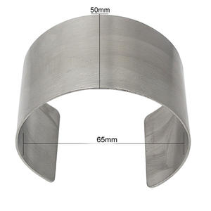 シンプルなクラシックアームカフ女性用ステンレススチールバングルブレスレット女性用ブラッシュドマットシルバーカラージュエリーステートメントバングル - Product Image 2